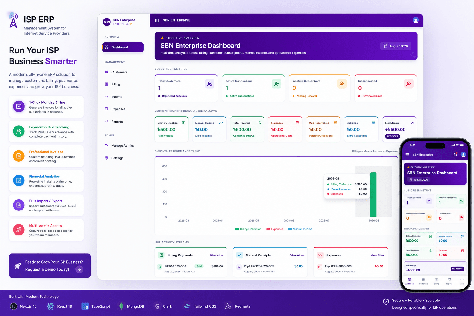 ISP ERP — Full-Stack ISP Management & Billing Platform